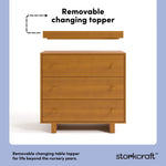 Texas almond 3 drawer chest with changing topper removable topper callout
