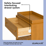 Texas almond 3 drawer chest with changing topper interlocking drawers callout