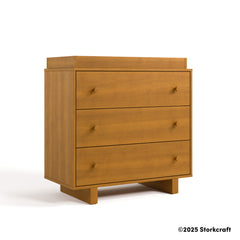 Storkcraft Texas 3 Drawer Chest with Removable Changing Table Topper in Almond