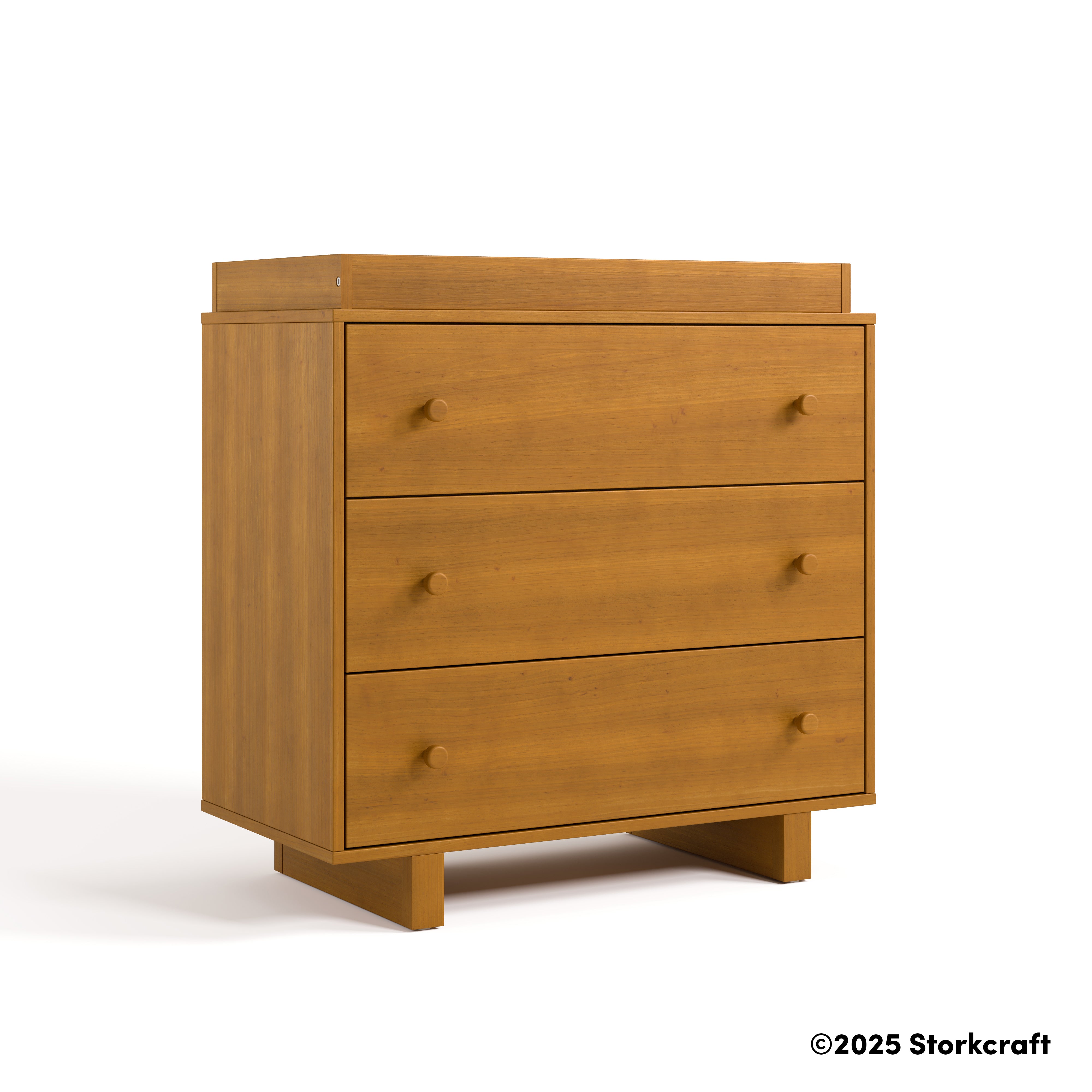 Storkcraft Texas 3 Drawer Chest with Removable Changing Table Topper in Almond