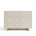 Texas frosted oat with driftwood 6 drawer dresser front view