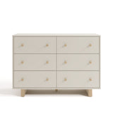 Texas frosted oat with driftwood 6 drawer dresser front view
