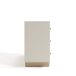 Texas frosted oat with driftwood 6 drawer dresser side view