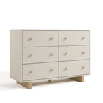 Texas frosted oat with driftwood 6 drawer dresser angle view