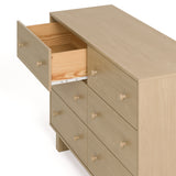 Texas driftwood 6 drawer dresser with top left drawer open