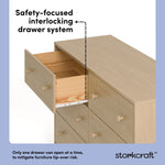 Texas driftwood 6 drawer dresser interlocking drawers callout