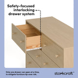 Texas driftwood 6 drawer dresser interlocking drawers callout