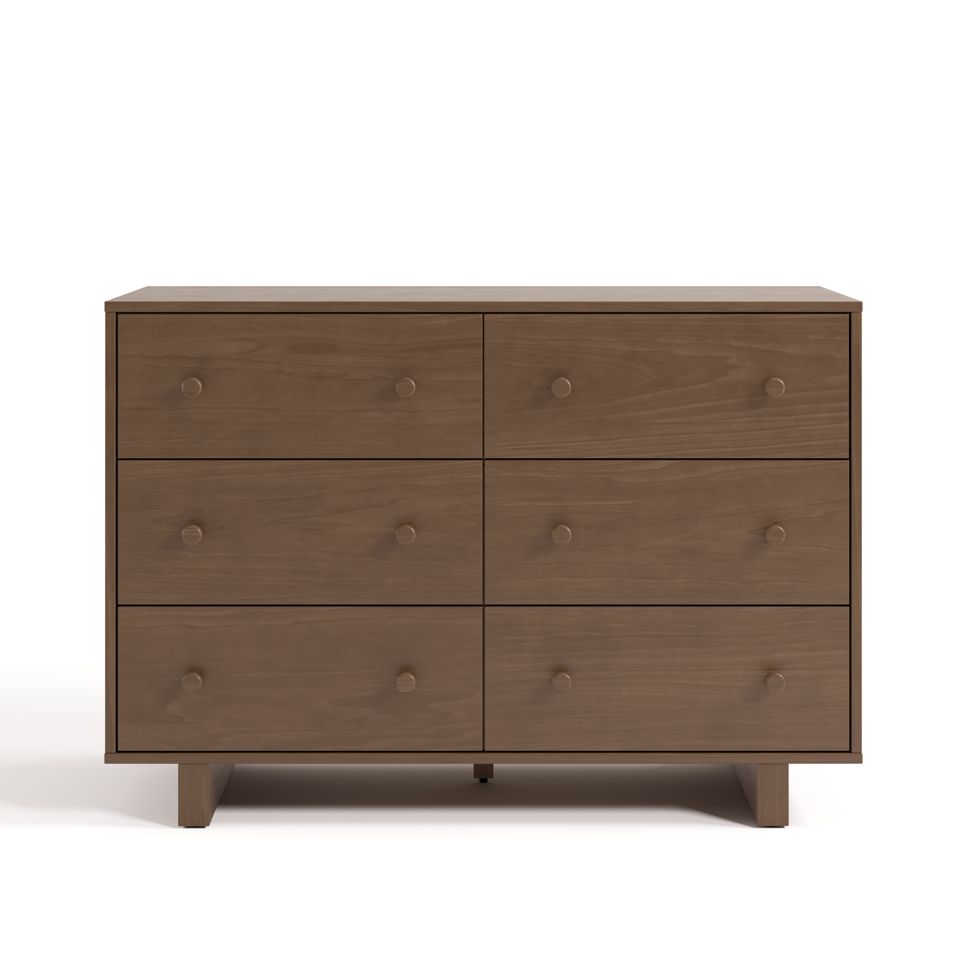 Texas hazelnut 6 drawer dresser front view