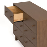 Texas hazelnut 6 drawer dresser with top left drawer open