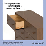 Texas hazelnut 6 drawer dresser interlocking drawers callout