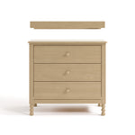Rio driftwood 3 drawer chest with changing topper front view