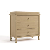 Rio driftwood 3 drawer chest with changing topper angle view