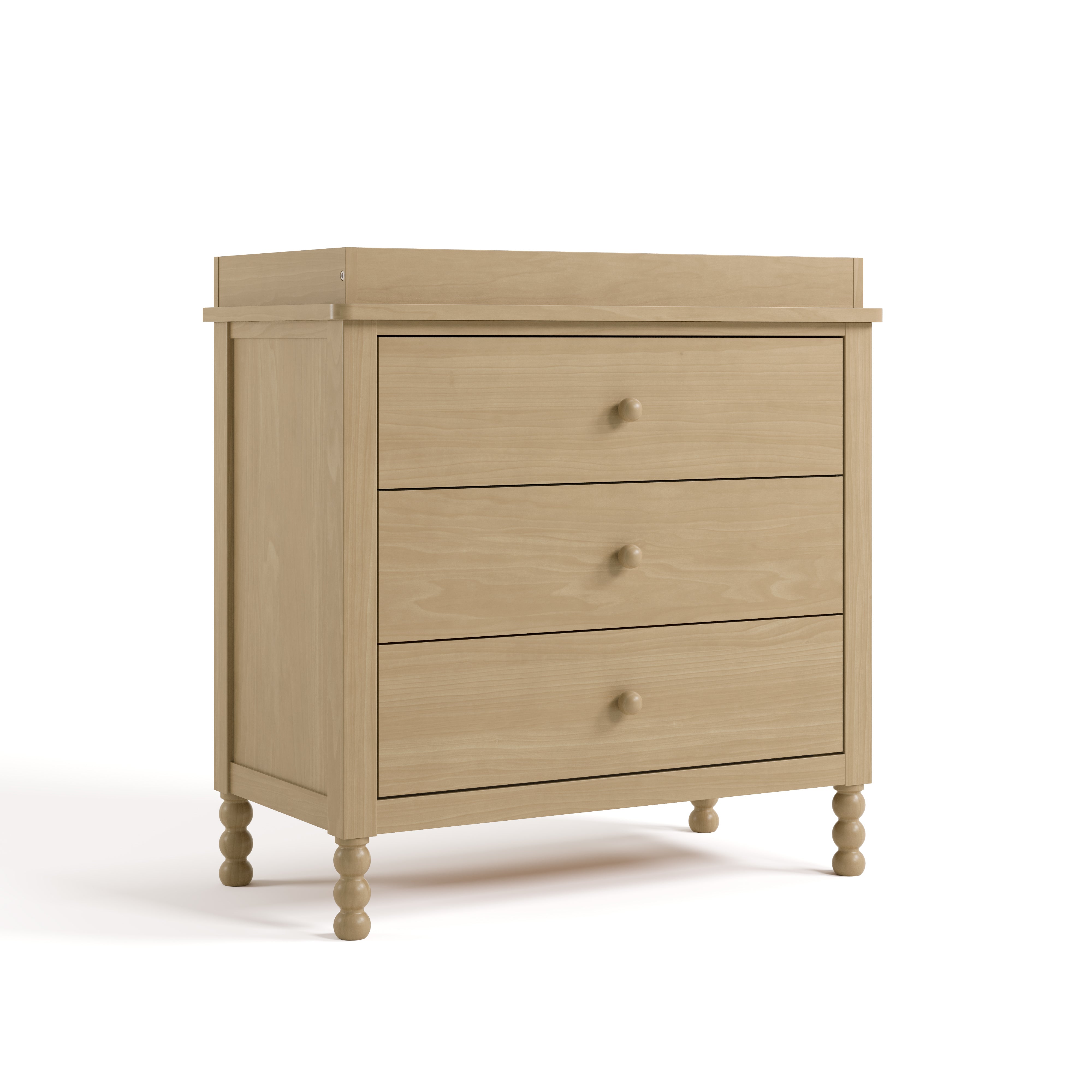 Rio driftwood 3 drawer chest with changing topper angle view