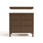 Rio hazelnut 3 drawer chest with changing topper front view