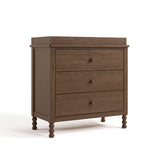 Rio hazelnut 3 drawer chest with changing topper angle view