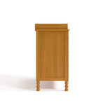 Rio almond 3 drawer chest with changing topper side view