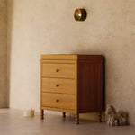 Rio almond 3 drawer chest with topper in a nursery