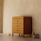 Rio almond 3 drawer chest with topper in a nursery