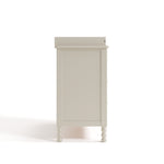 Rio frosted oat 3 drawer chest with changing topper side view