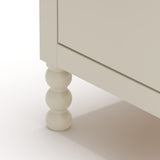 Rio frosted oat 3 drawer chest with changing topper close up of legs