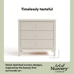 Rio frosted oat 3 drawer chest with changing topper style callout
