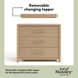 Malta driftwood 3 drawer chest with changing topper removable topper callout