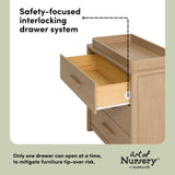 Malta driftwood 3 drawer chest with changing topper interlocking drawers callout