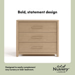 storkcraft malta 3 drawer dresser in driftwood
