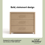 storkcraft malta 3 drawer dresser in driftwood