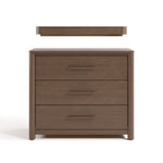 Malta hazelnut 3 drawer chest with changing topper front view