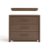 Malta hazelnut 3 drawer chest with changing topper front view
