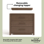 Malta hazelnut 3 drawer chest with changing topper removable topper callout