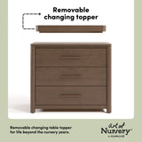 Malta hazelnut 3 drawer chest with changing topper removable topper callout