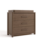 Malta hazelnut 3 drawer chest with changing topper angle view