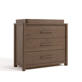 Malta hazelnut 3 drawer chest with changing topper angle view