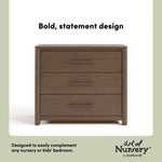 storkcraft malta 3 drawer dresser in driftwood