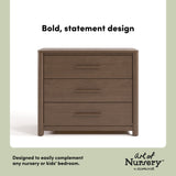 storkcraft malta 3 drawer dresser in driftwood