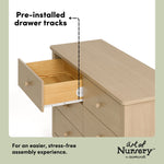 Rio driftwood 6 drawer dresser pre-installed drawer tracks callout
