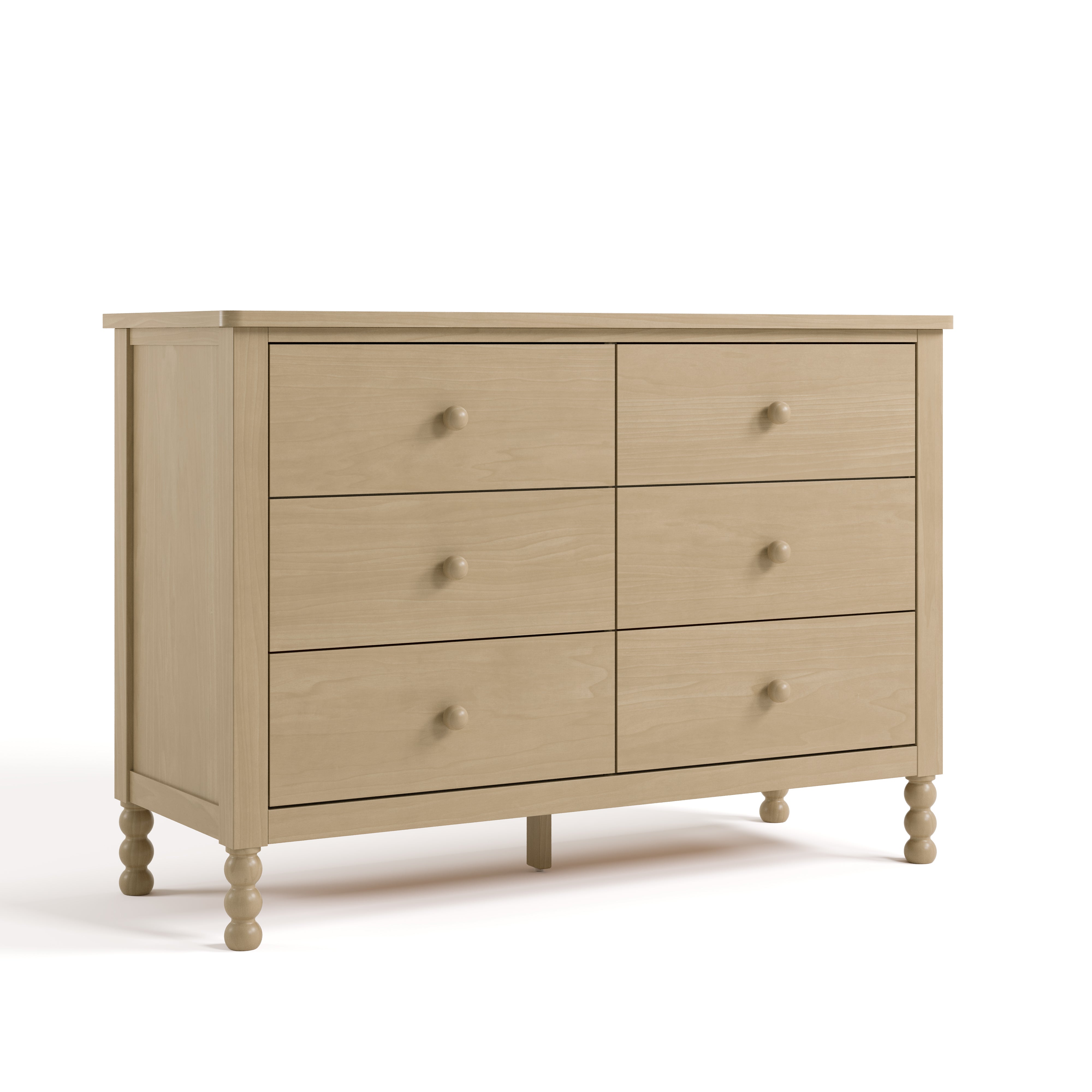 Rio driftwood 6 drawer dresser angle view