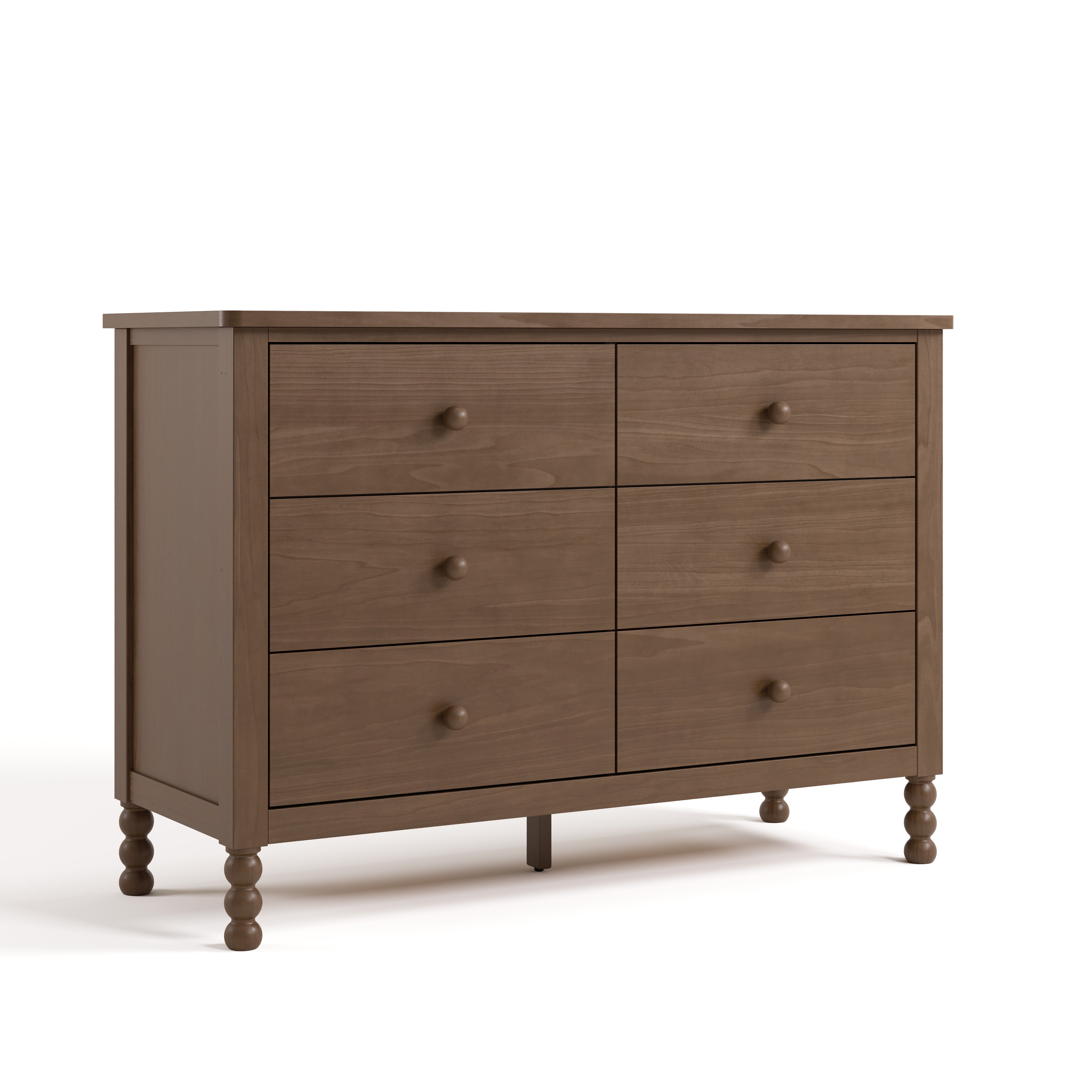 Rio hazelnut 6 drawer dresser angle view