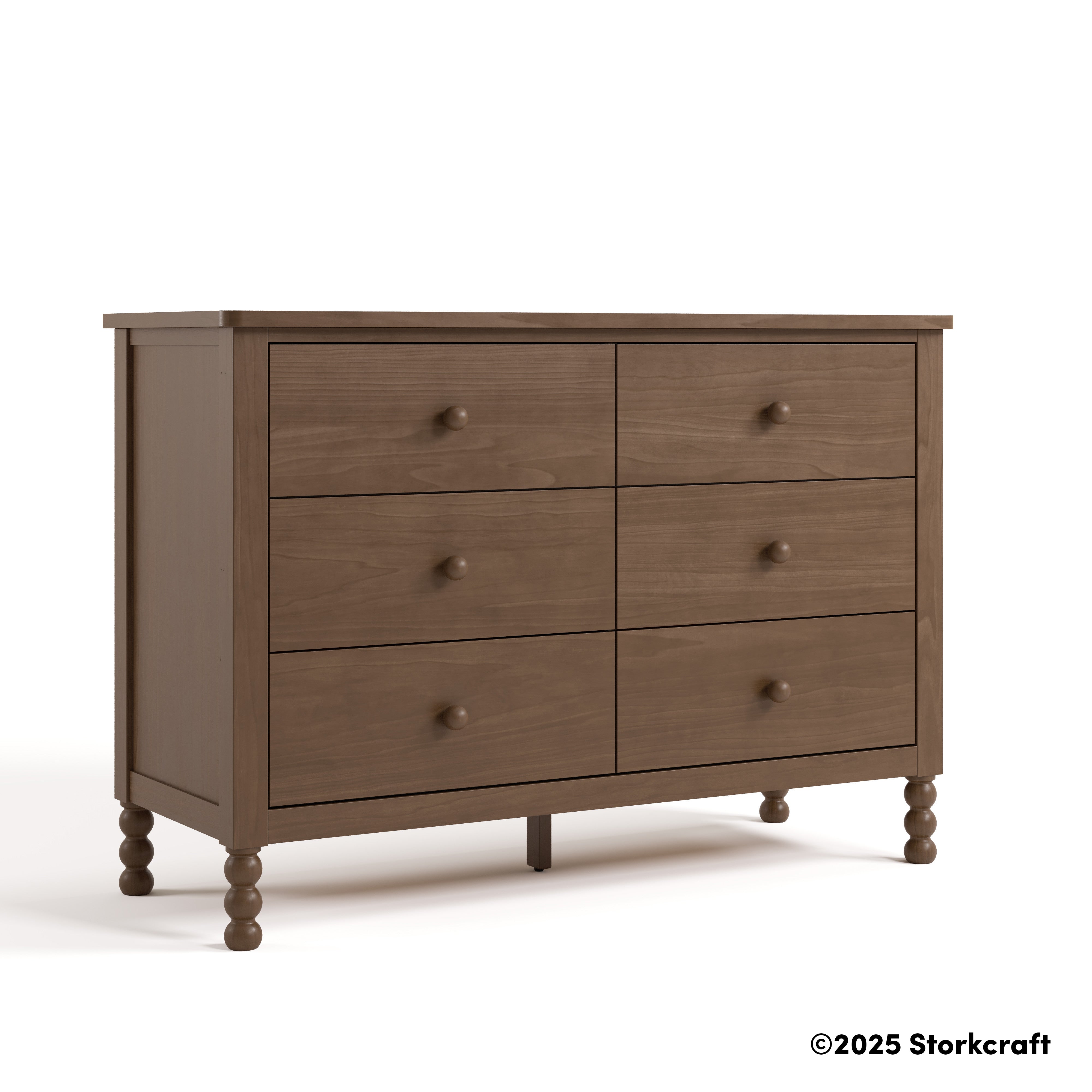 Storkcraft Rio 6 Drawer Dresser in Hazelnut