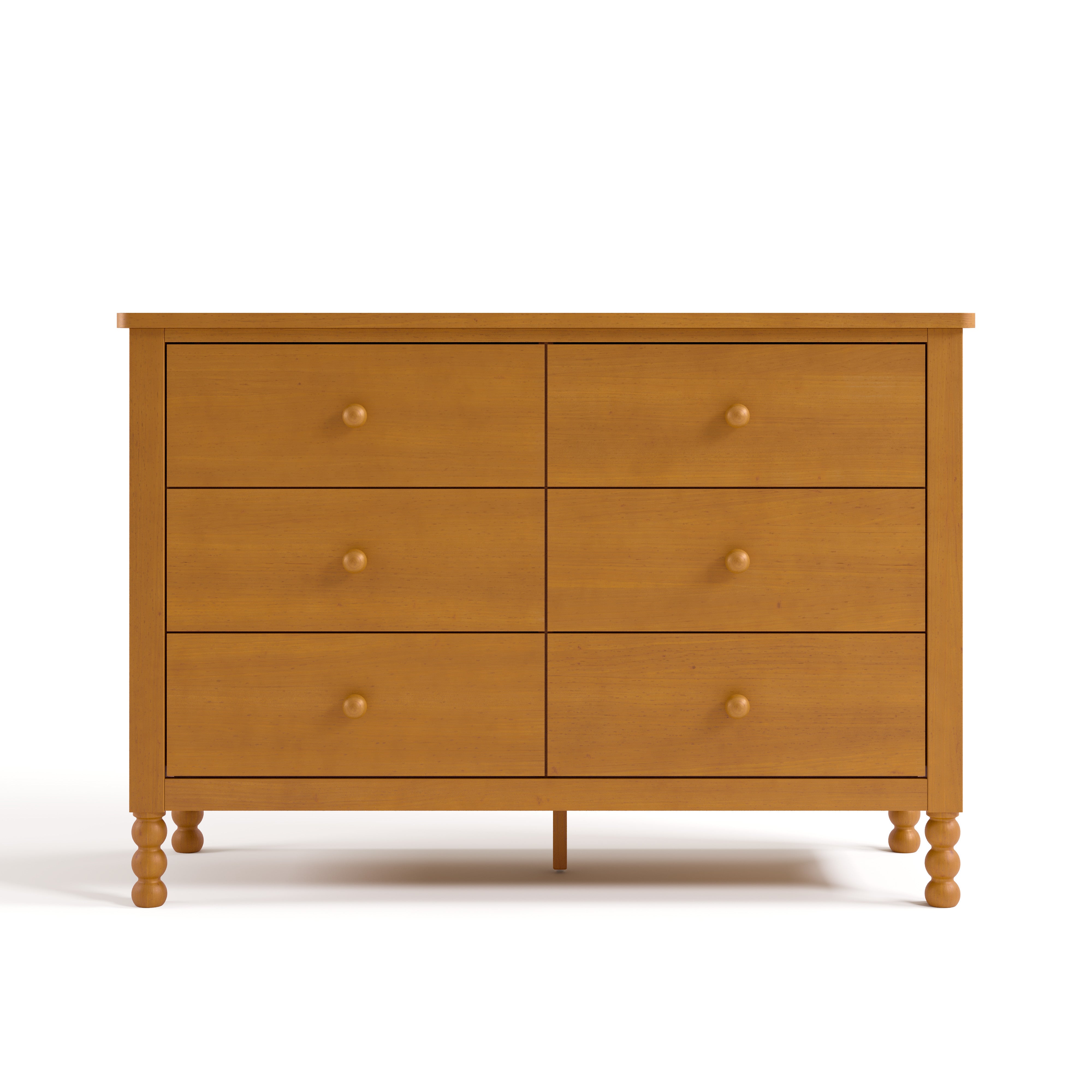 Rio almond 6 drawer dresser front view