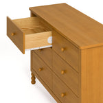 Rio almond 6 drawer dresser with top left drawer open