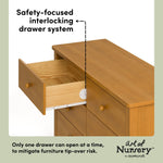 Rio almond 6 drawer dresser interlocking drawers callout