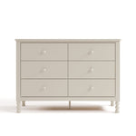 Rio frosted oat 6 drawer dresser front view