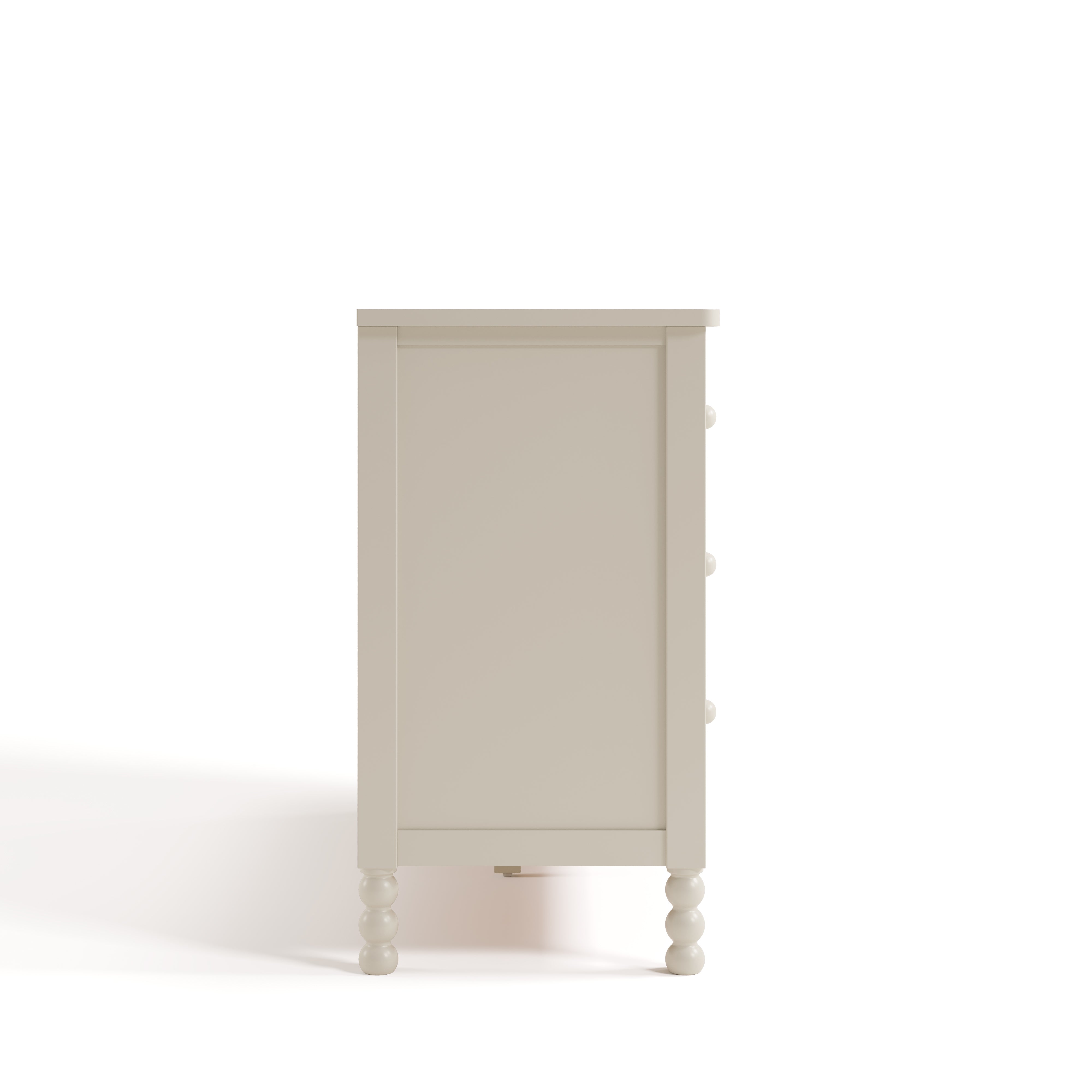 Rio frosted oat 6 drawer dresser side view