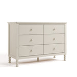 Rio frosted oat 6 drawer dresser angle view
