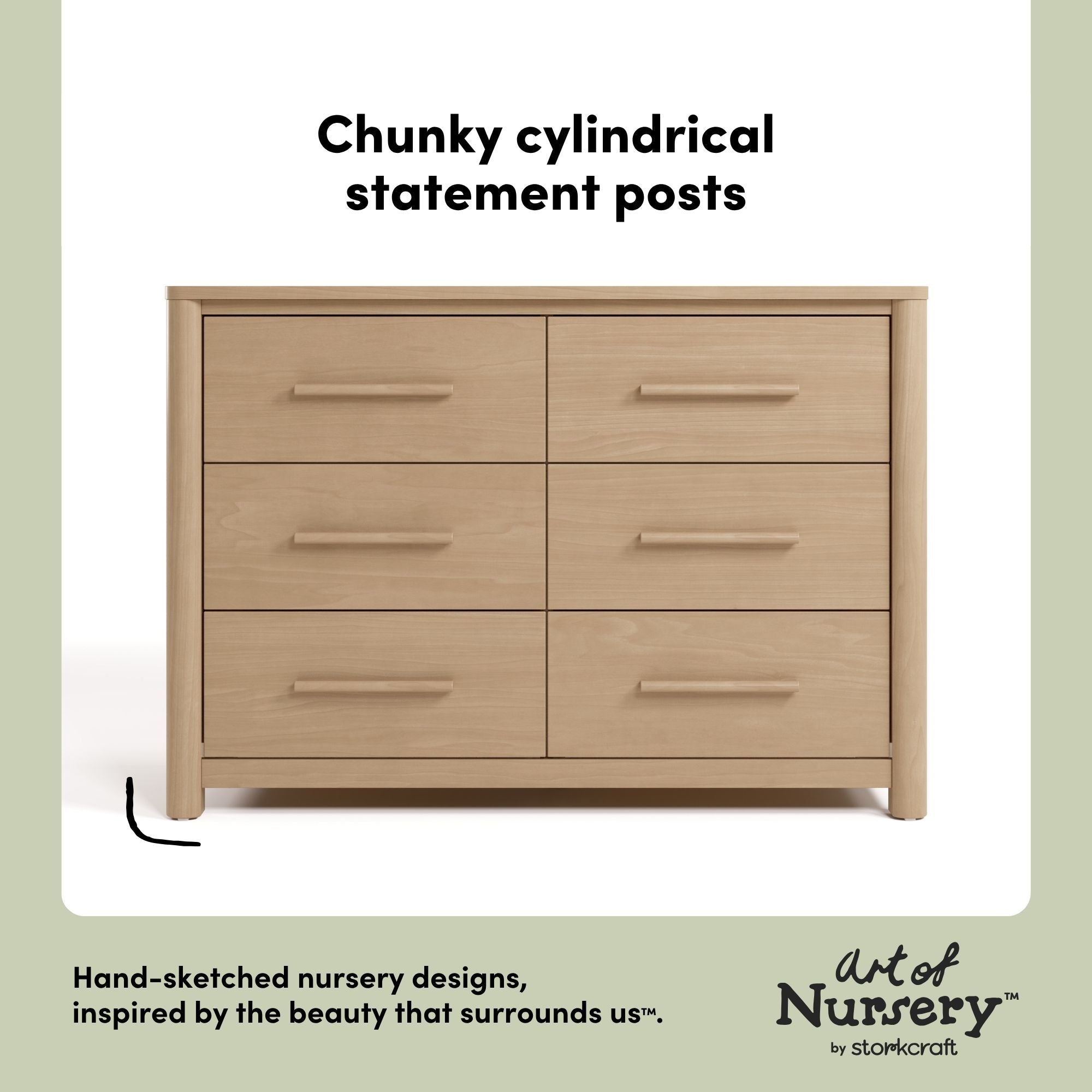 Malta driftwood 6 drawer dresser style callout