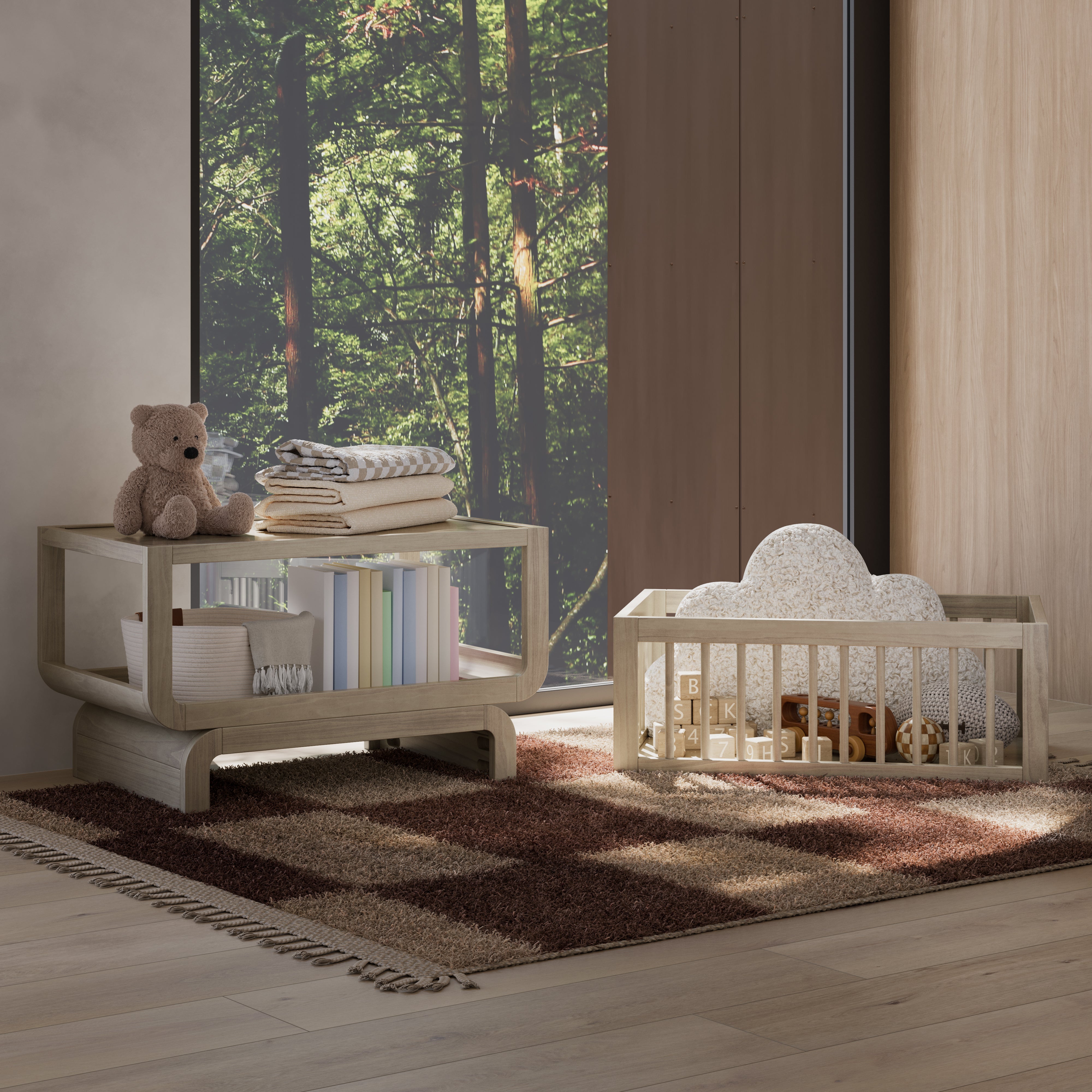 Santorini Bassinet in London Fog conversion lifestyle image