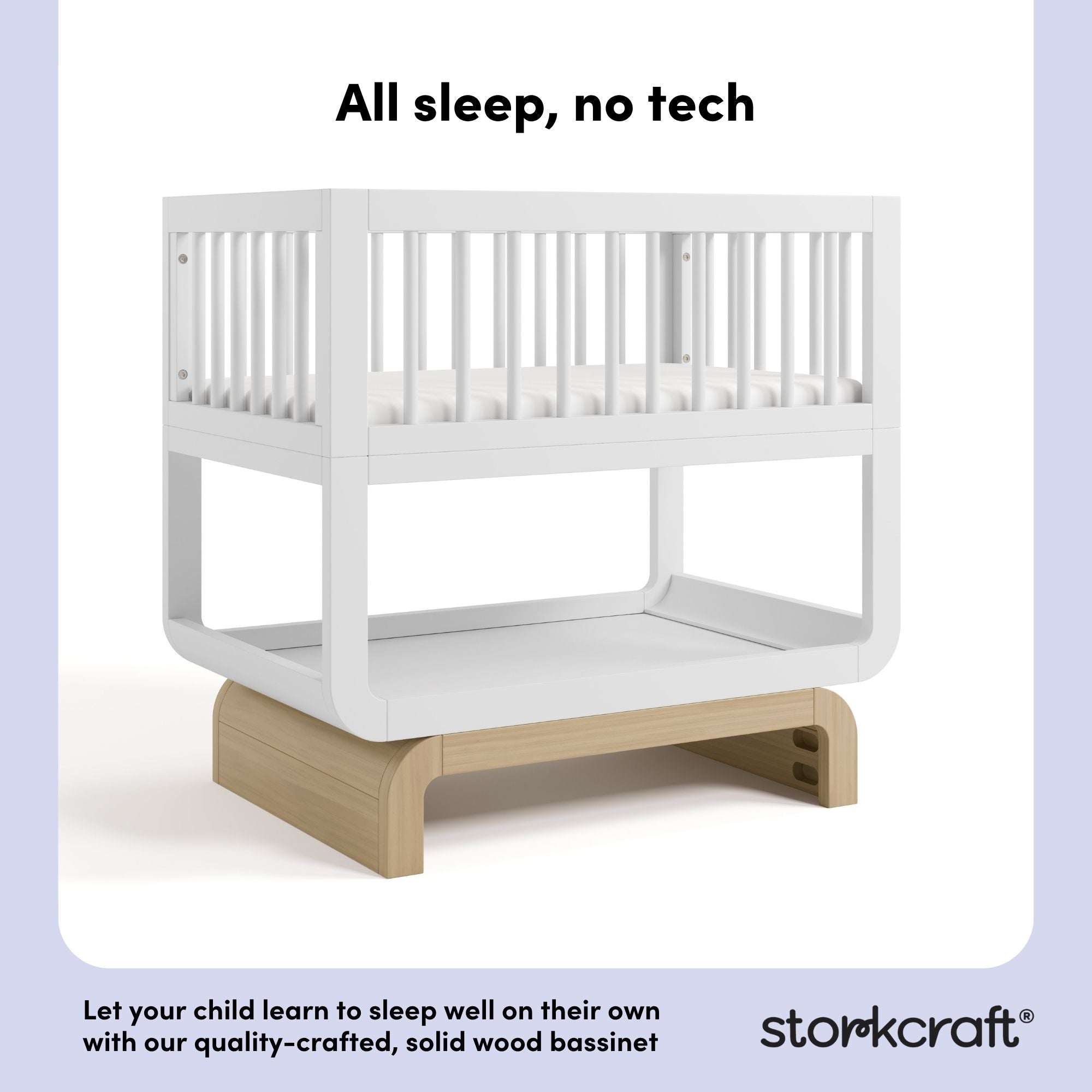 Santorini white with driftwood bassinet quality crafted callout